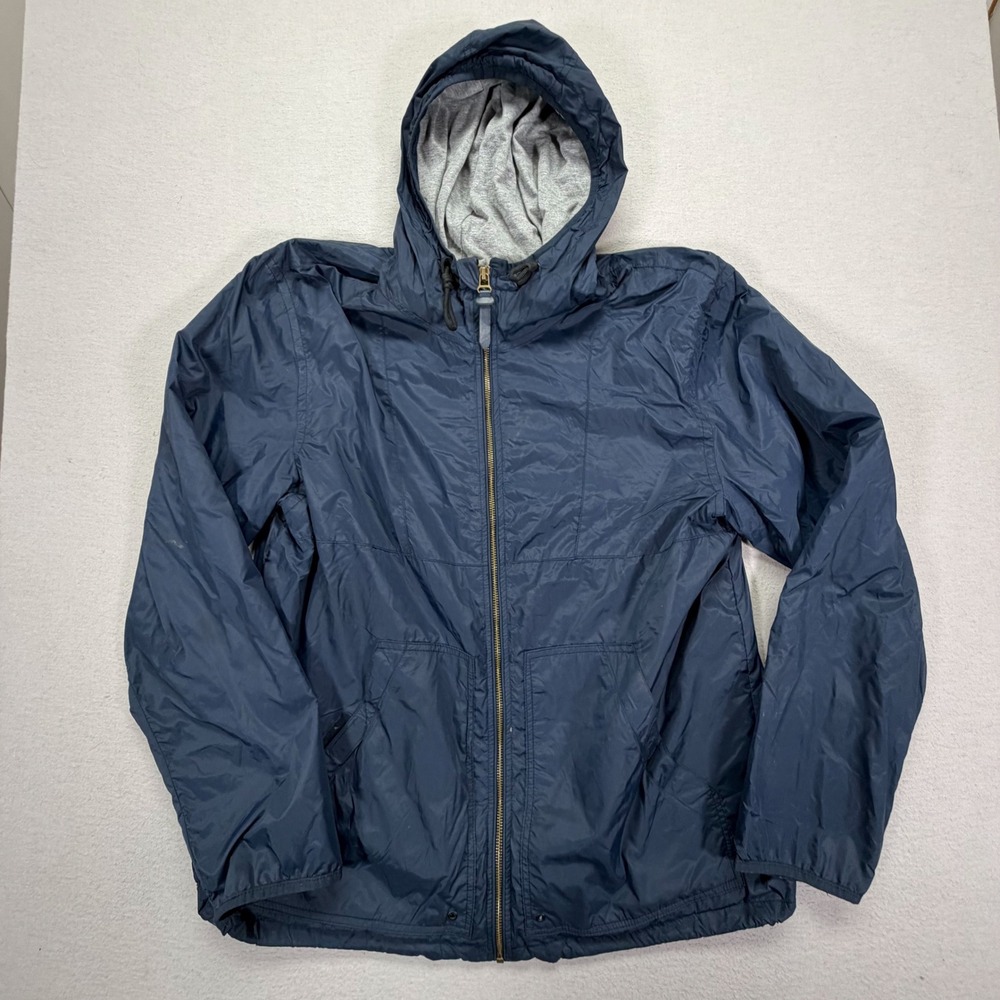 H&M L.O.G.G.‎ Windbreaker Jacket Mens L Good Navy Blue Hooded Full Zip Shell